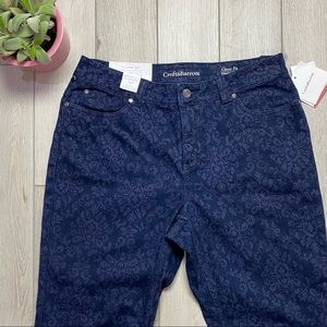 Croft & Barrow Damask Dark Wash Jeans NWT size 12